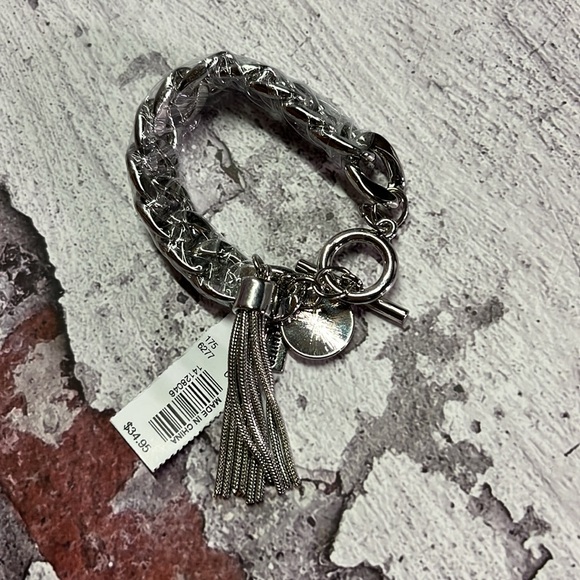 NWT The Limited Silver Tassel Charm Chain Bracelet - Picture 8 of 10